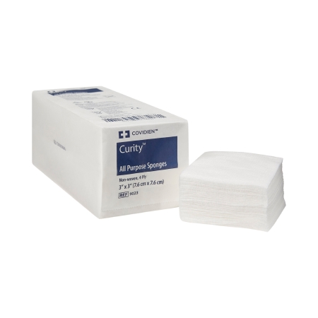 Sponges Nonwoven Curity™ Polyester / Rayon 4-Ply 3 X 3 Inch Square NonSterile (200/BG 20BG/CS) by Cardinal  ID 9023